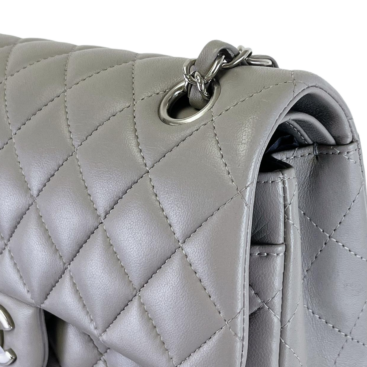 30% Deposit for - Small Classic Double Flap Lambskin Grey SHW