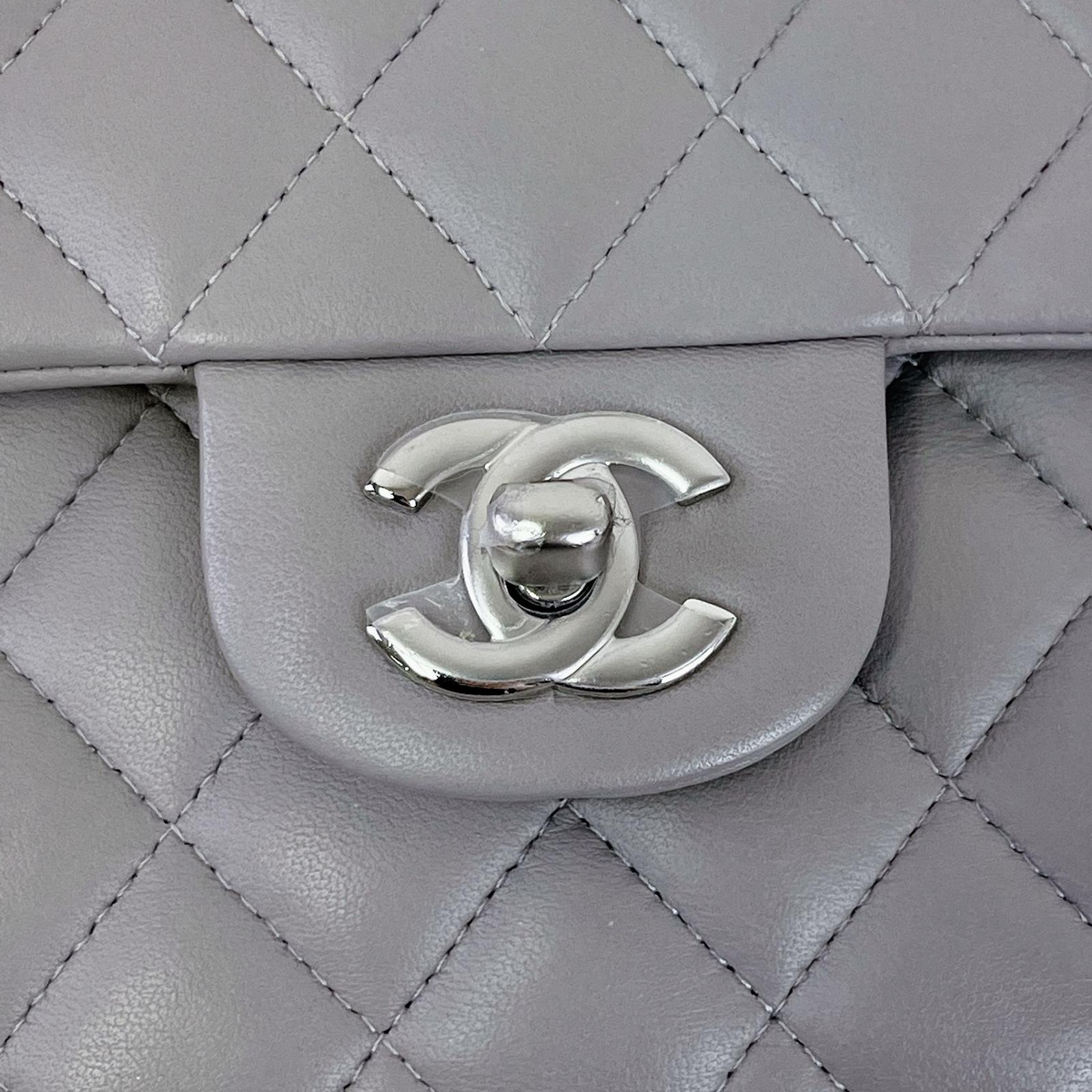 30% Deposit for - Small Classic Double Flap Lambskin Grey SHW