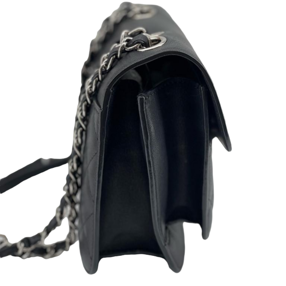Mini CC Box Flap Grained Calfskin Black SHW