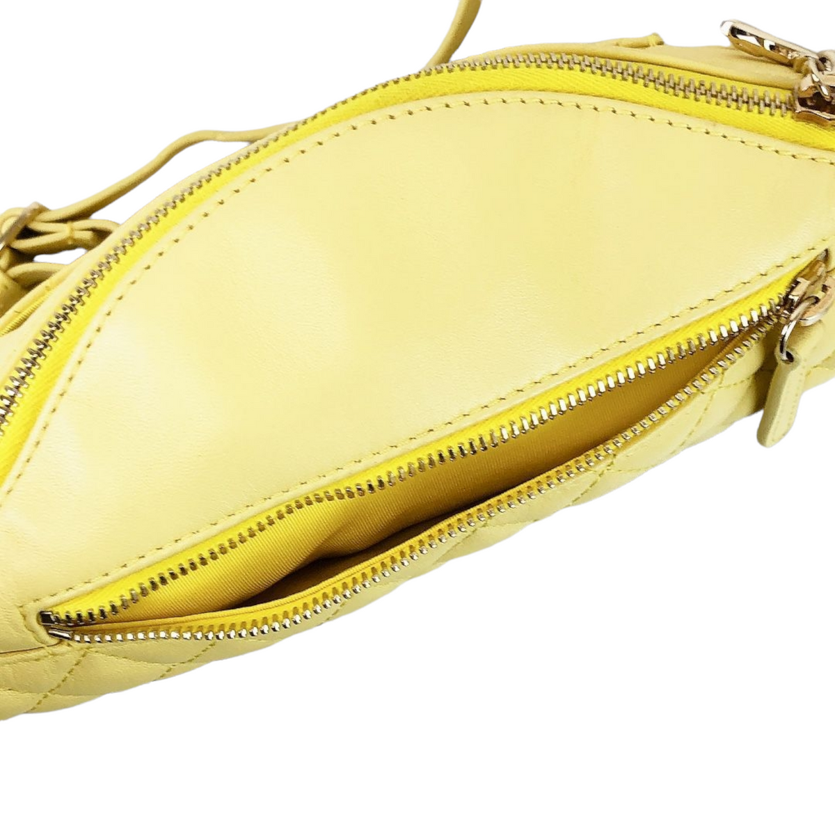 Quilted Calfskin Yellow Belt Bag GHW