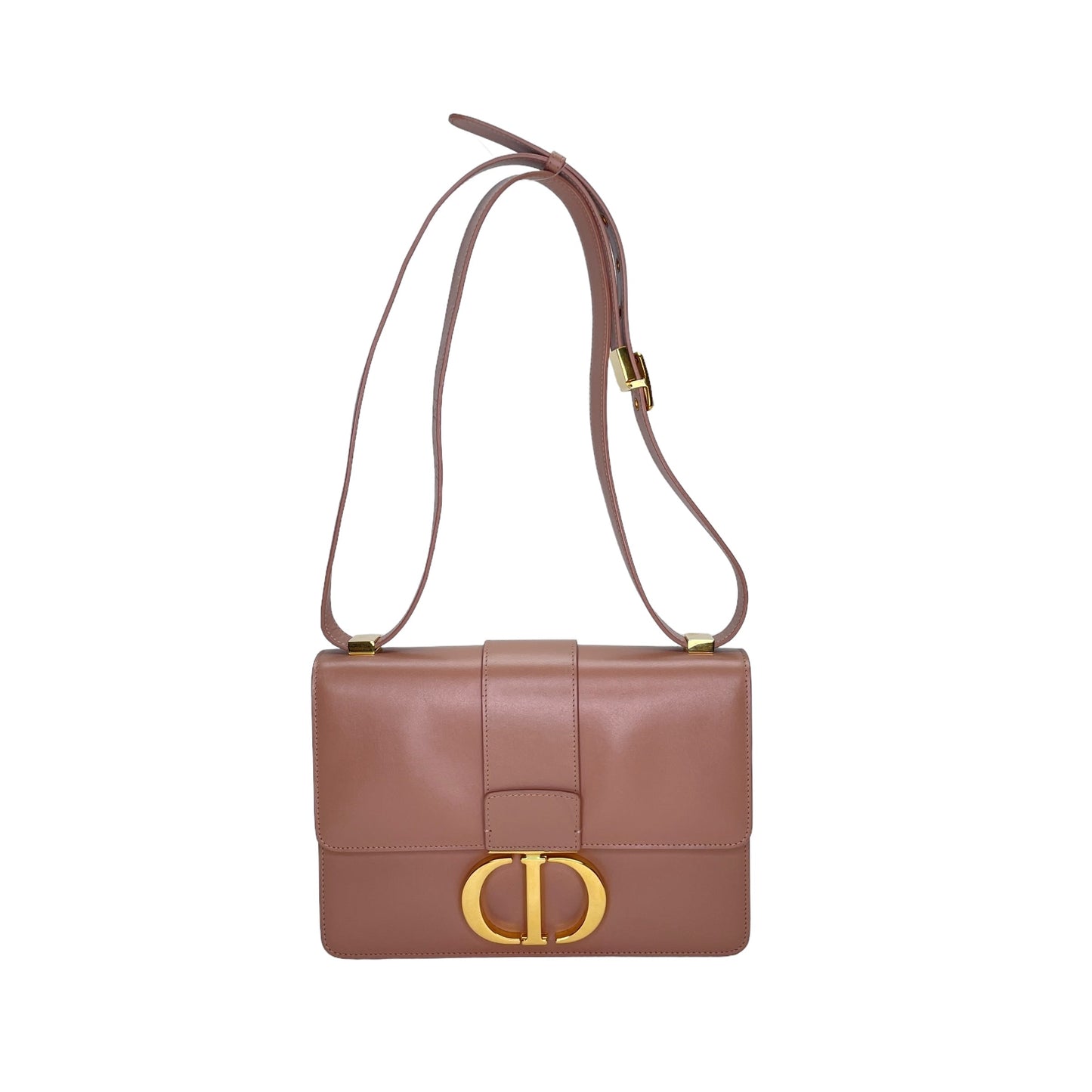 30 Montaigne Pink Shoulder Bag in Calfskin, Gold hardware