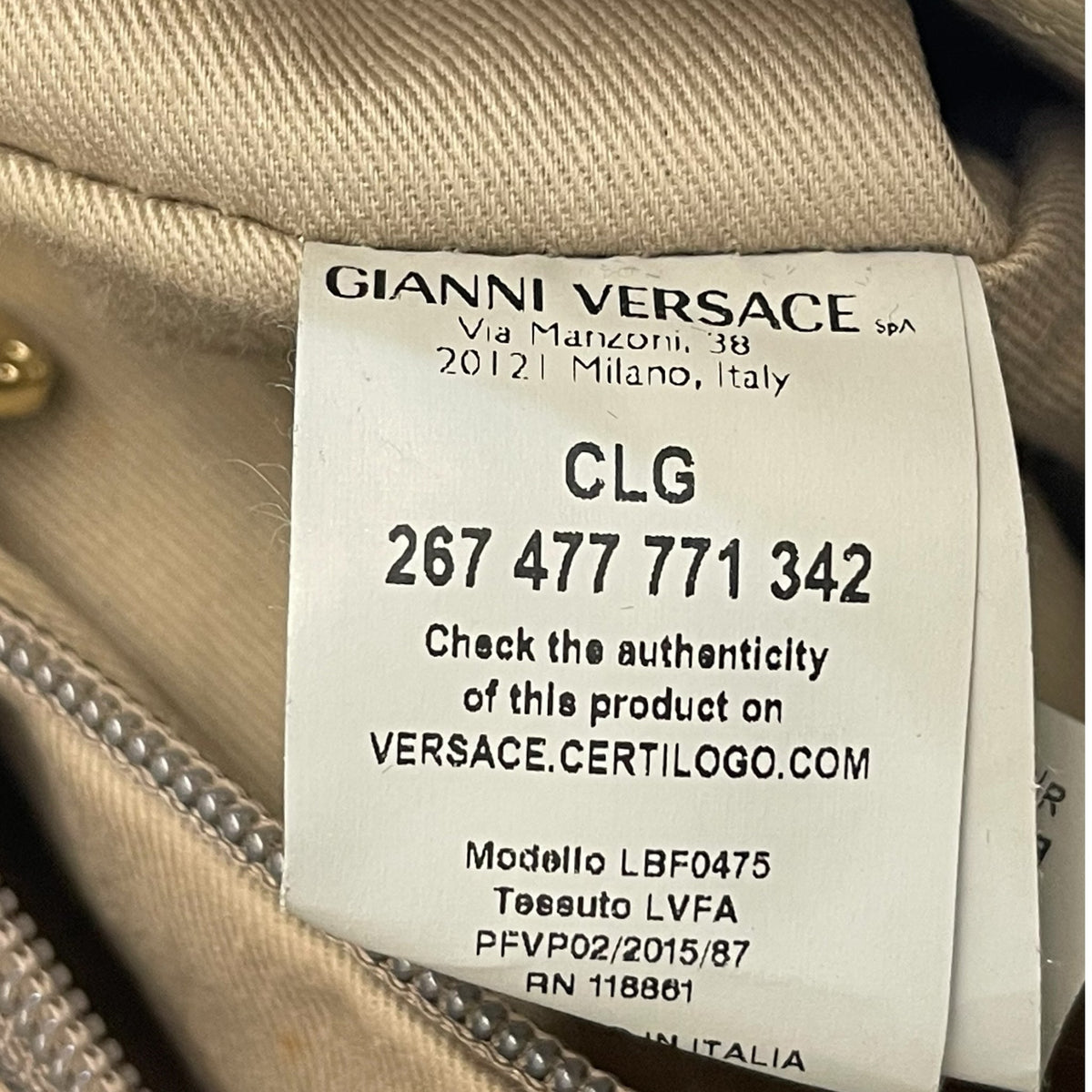 Versace Collection Leather Top Handle Bag