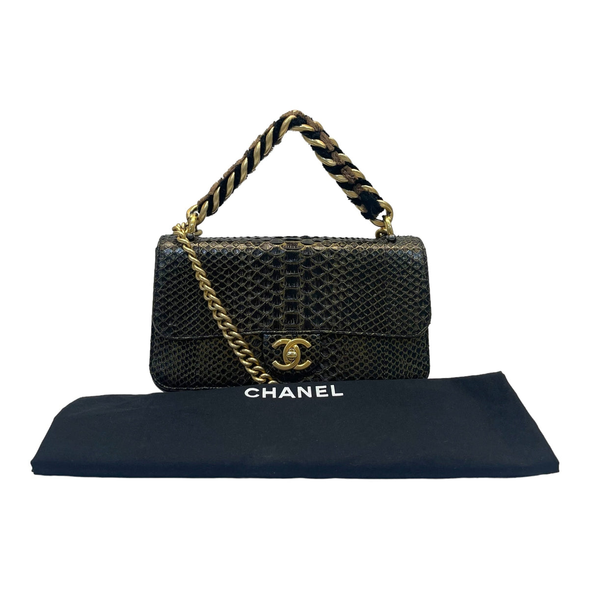 Chanel Straight Line Flap Bag Small Exotic