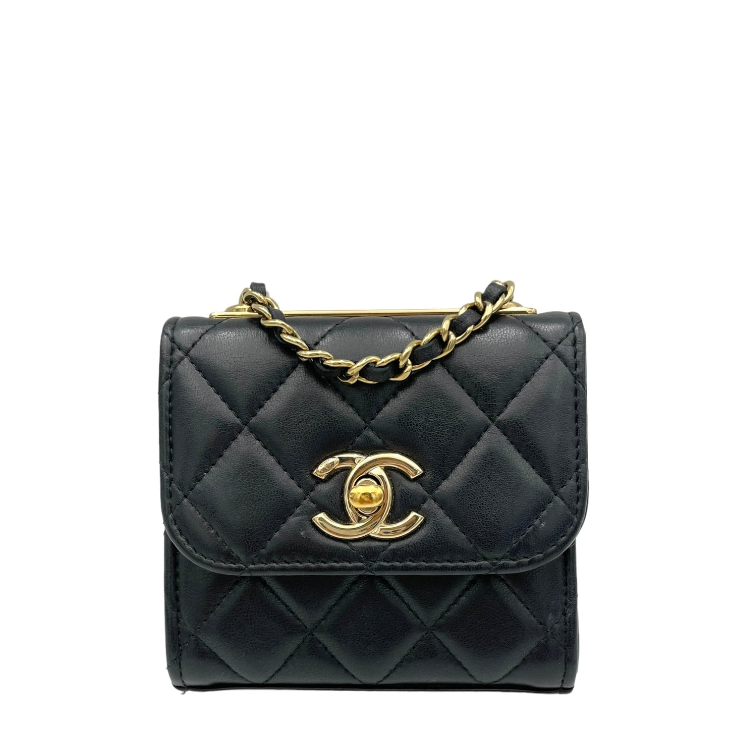 Trendy CC Black Crossbody Bag in Lambskin, Gold hardware