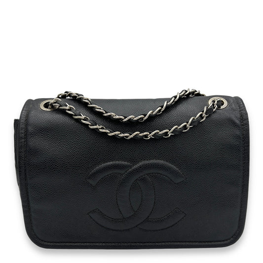 Timeless CC Black Crossbody Bag in Caviar Leather, Silver hardware