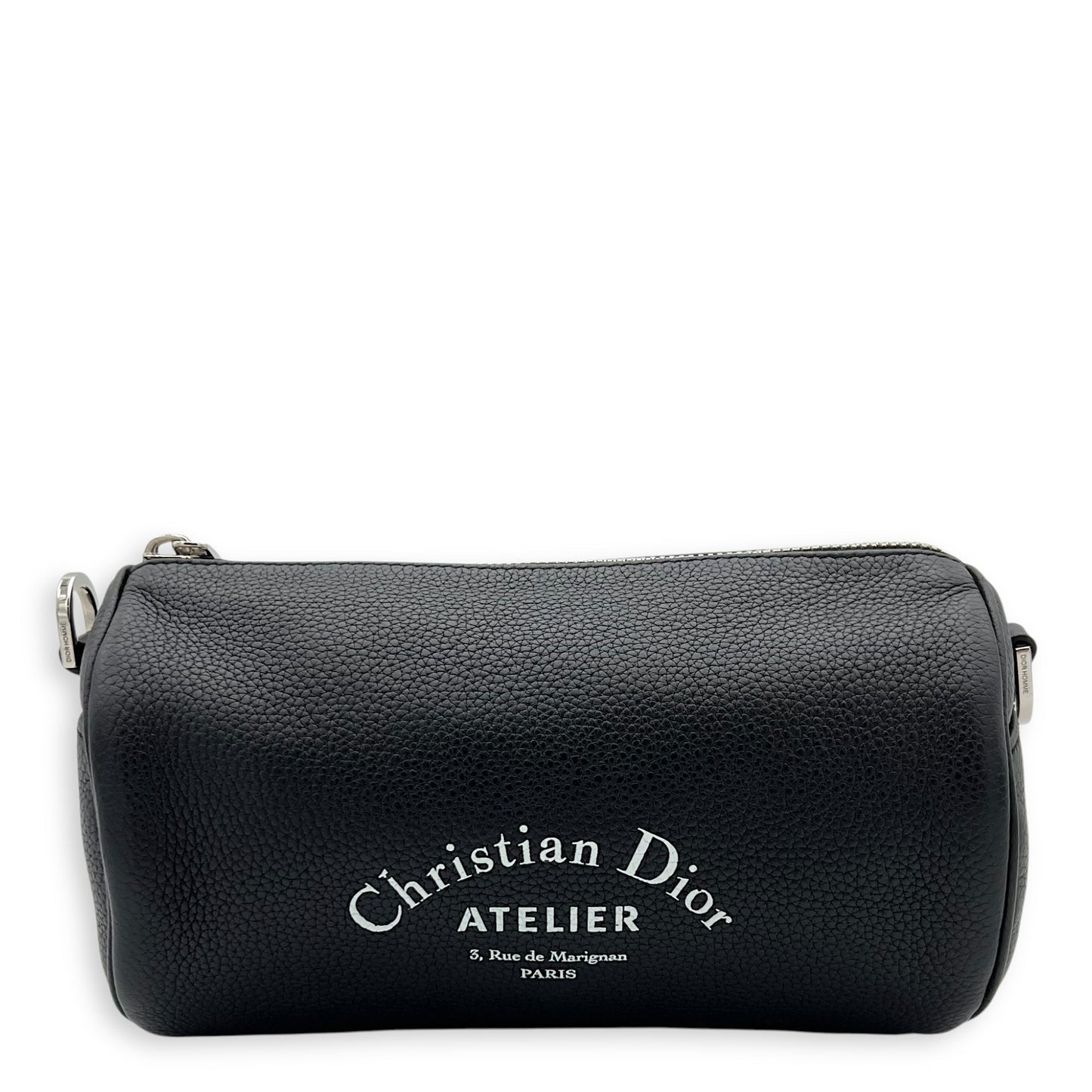 Roller Crossbody Bag Black in Calfskin, Silver hardware