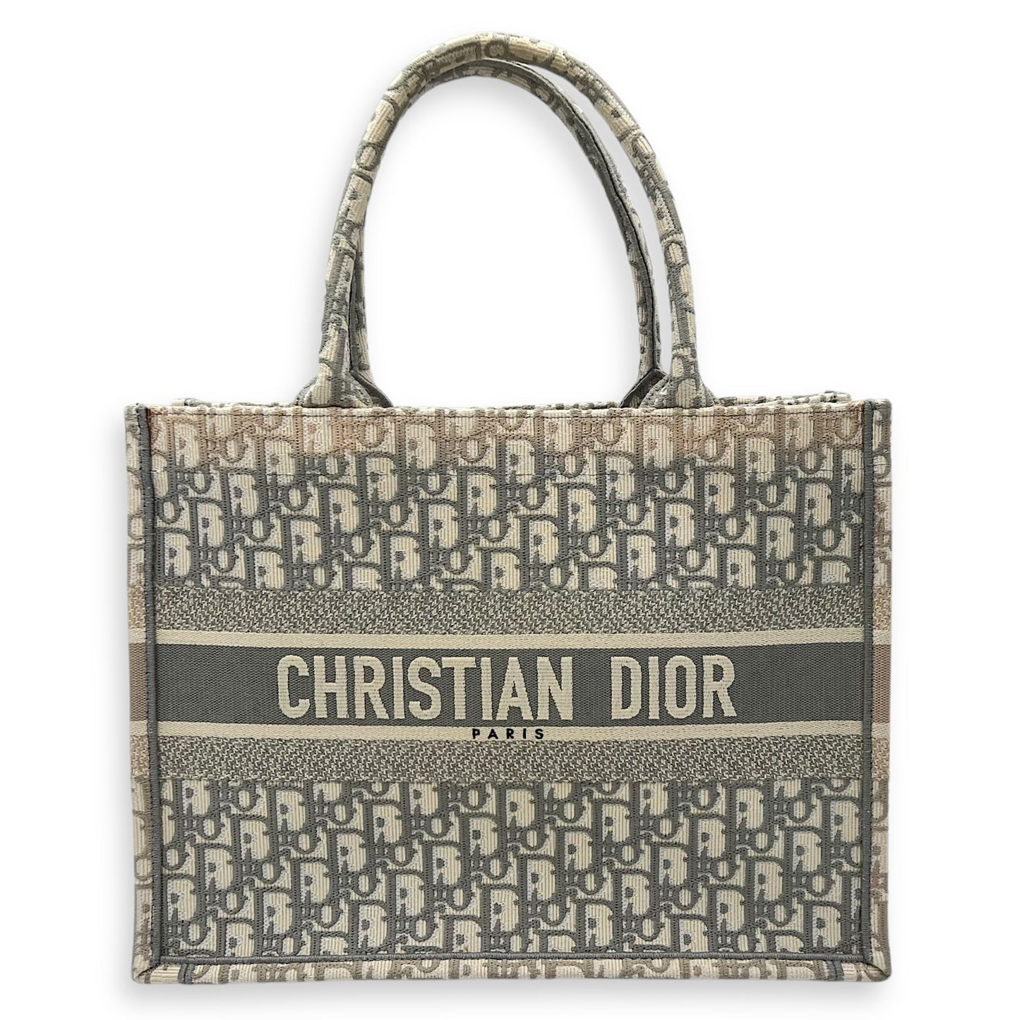 Book Tote Medium Grey Top Handle Bag in Jacquard