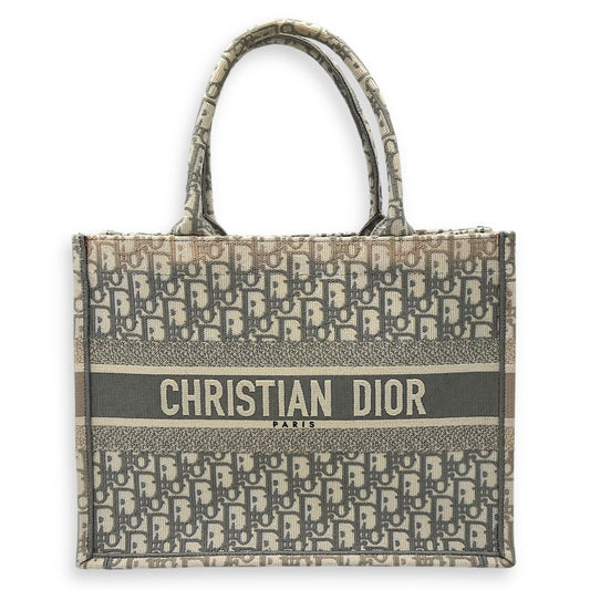 Book Tote Medium Grey Top Handle Bag in Jacquard