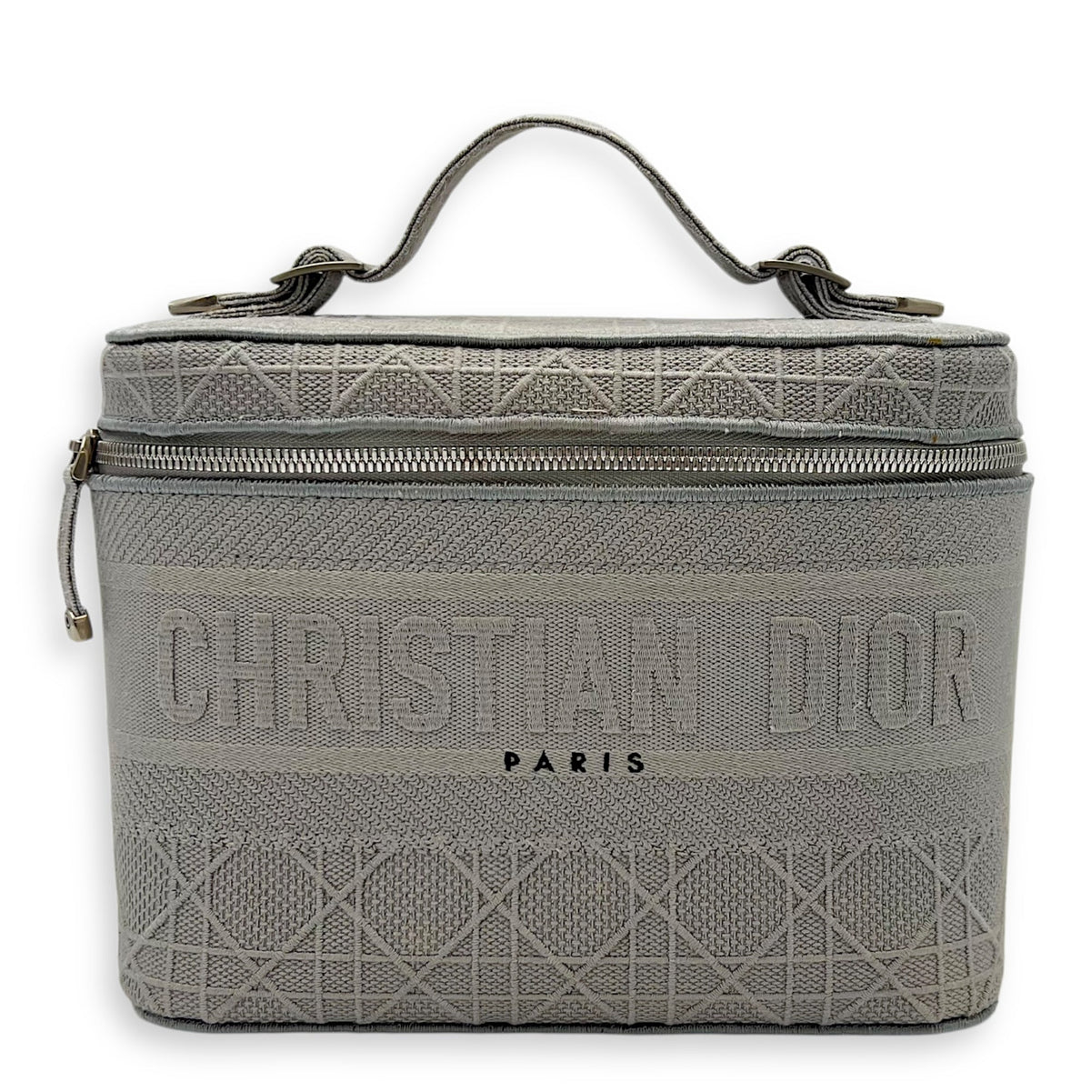 D-Lite Vanity Top Handle Bag Grey in Canvas, Silver hardware