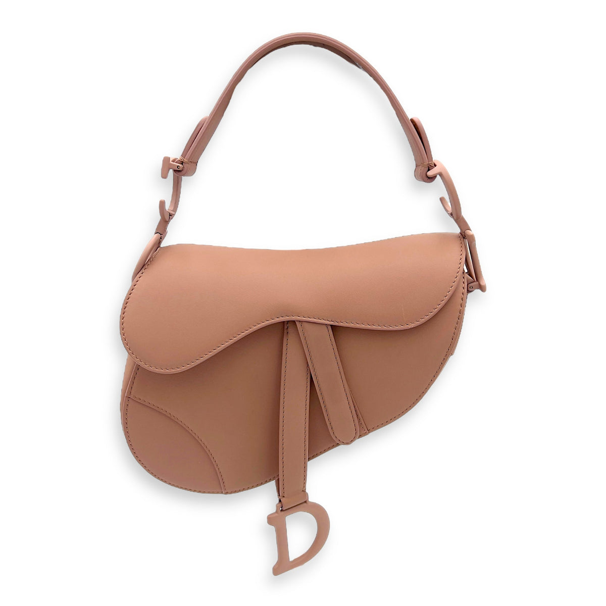 Saddle Mini Beige Top Handle Bag in Ultra Matte, Matte hardware