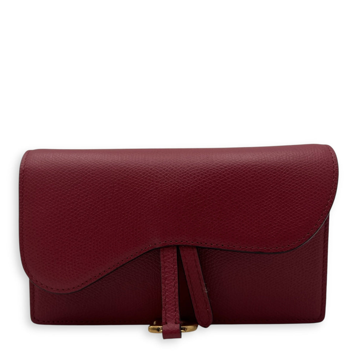 Saddle Belt Bag Red in Calfskin, Gold hardware