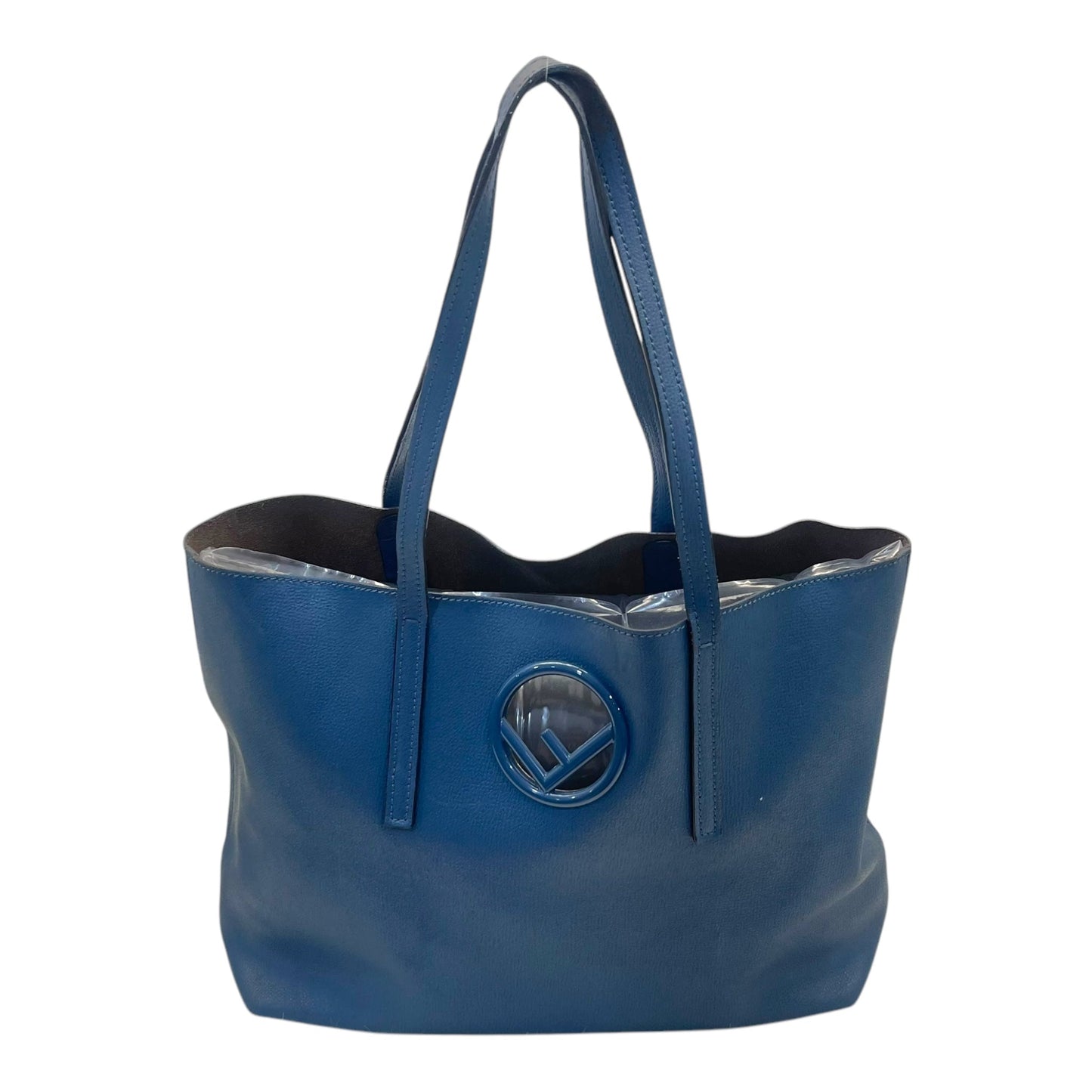 Fendi Black Cutout Leather Kan I Shopper Tote Bag