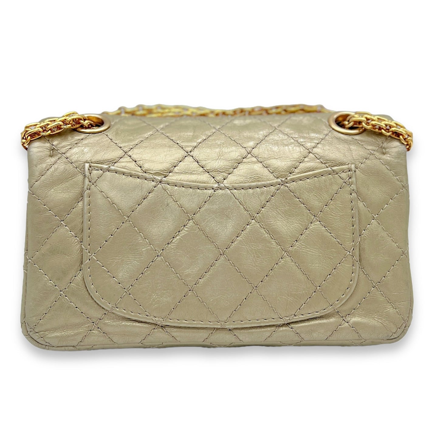 2.55 Mini Gold Crossbody Bag in Calfskin, Gold hardware