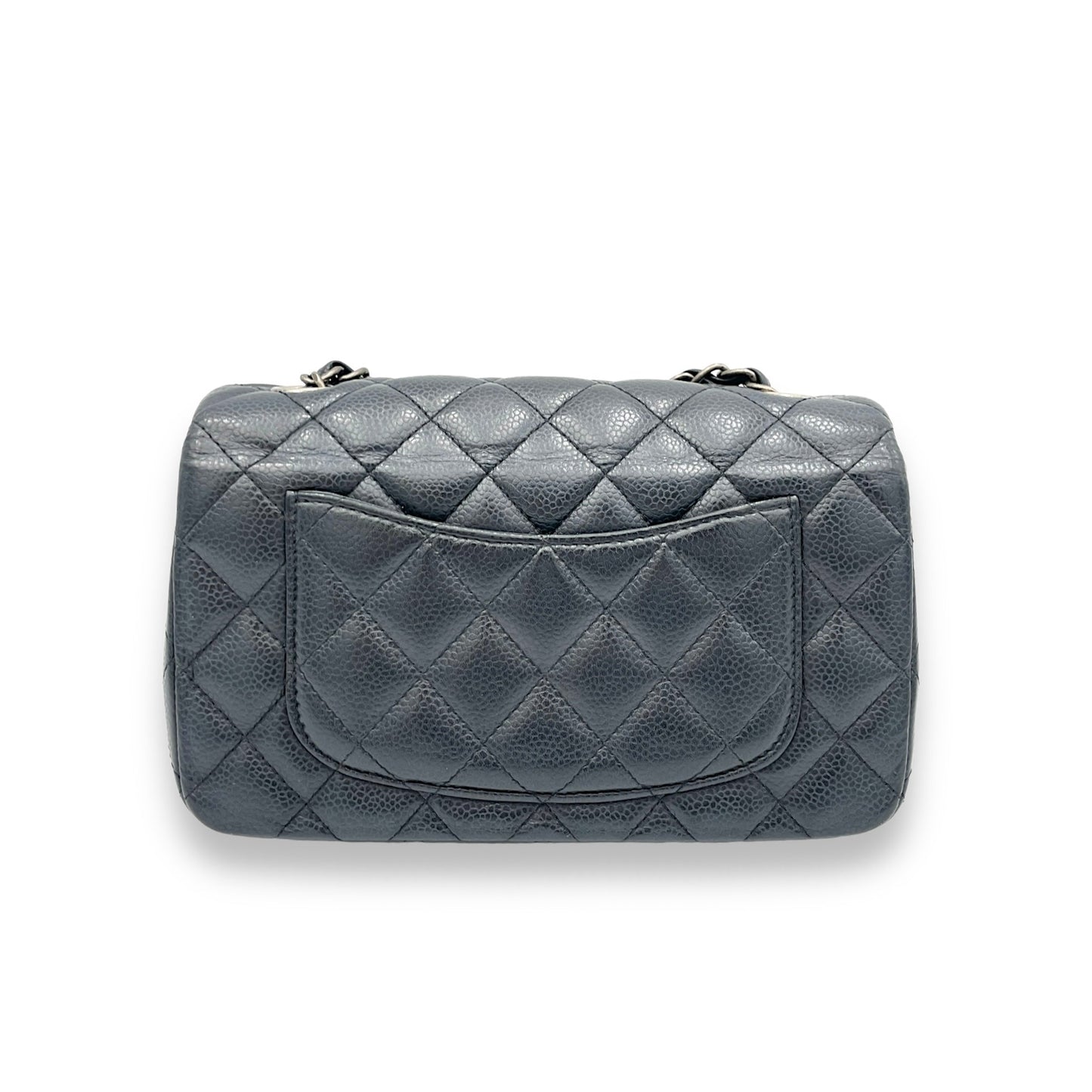 Classic Crossbody Bag Black in Caviar Leather, Silver hardware