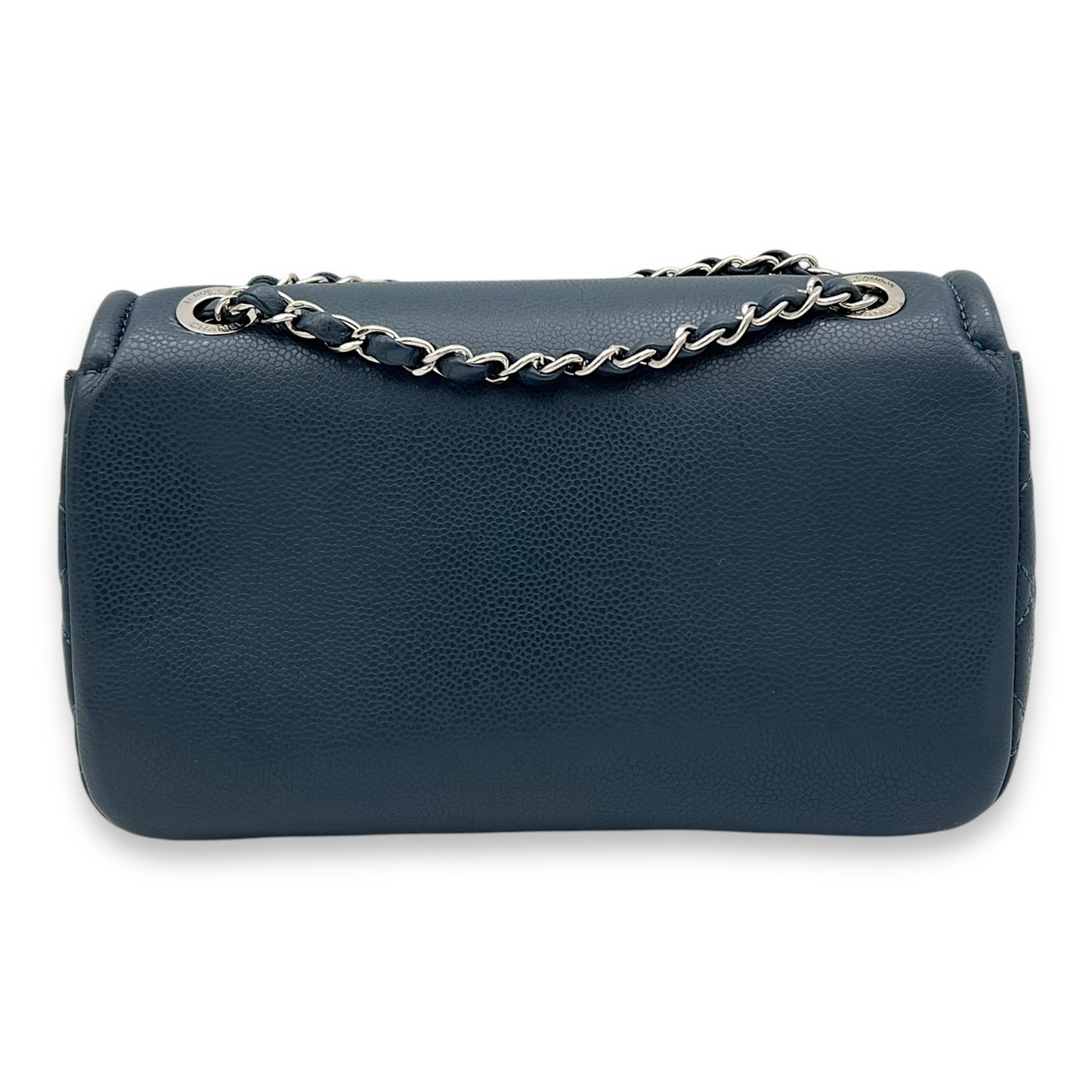 Timeless CC Blue Crossbody Bag in Calfskin, Silver hardware