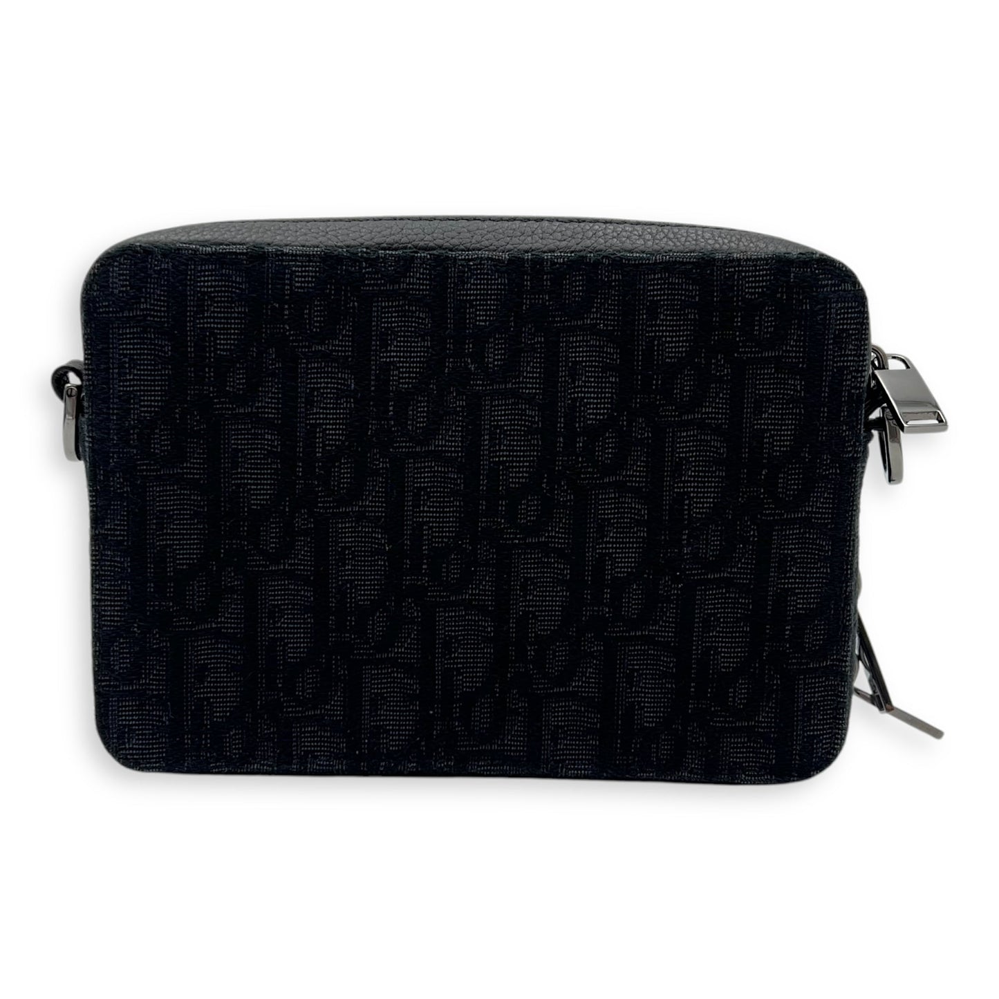 Triple Pouch Crossbody Bag Black in Jacquard, Silver hardware