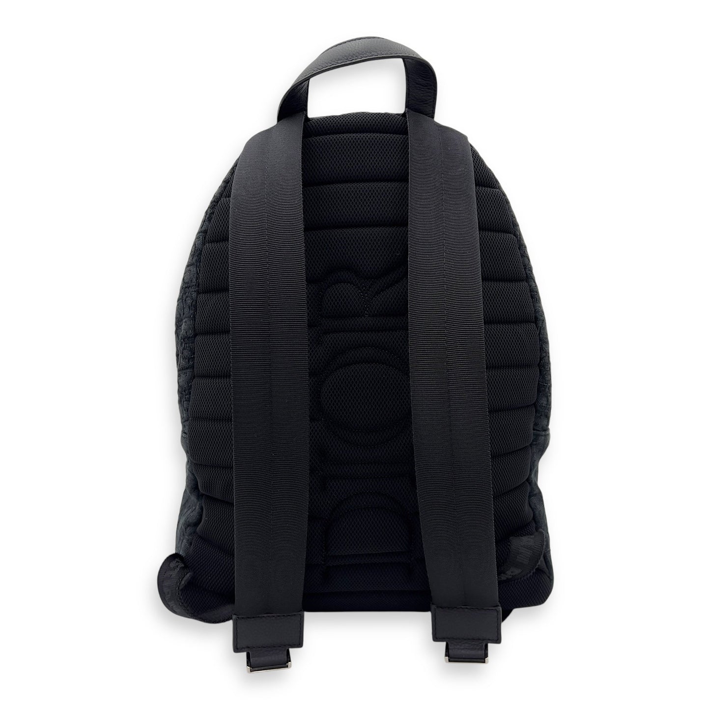 Oblique Black Backpack in Jacquard, Silver hardware