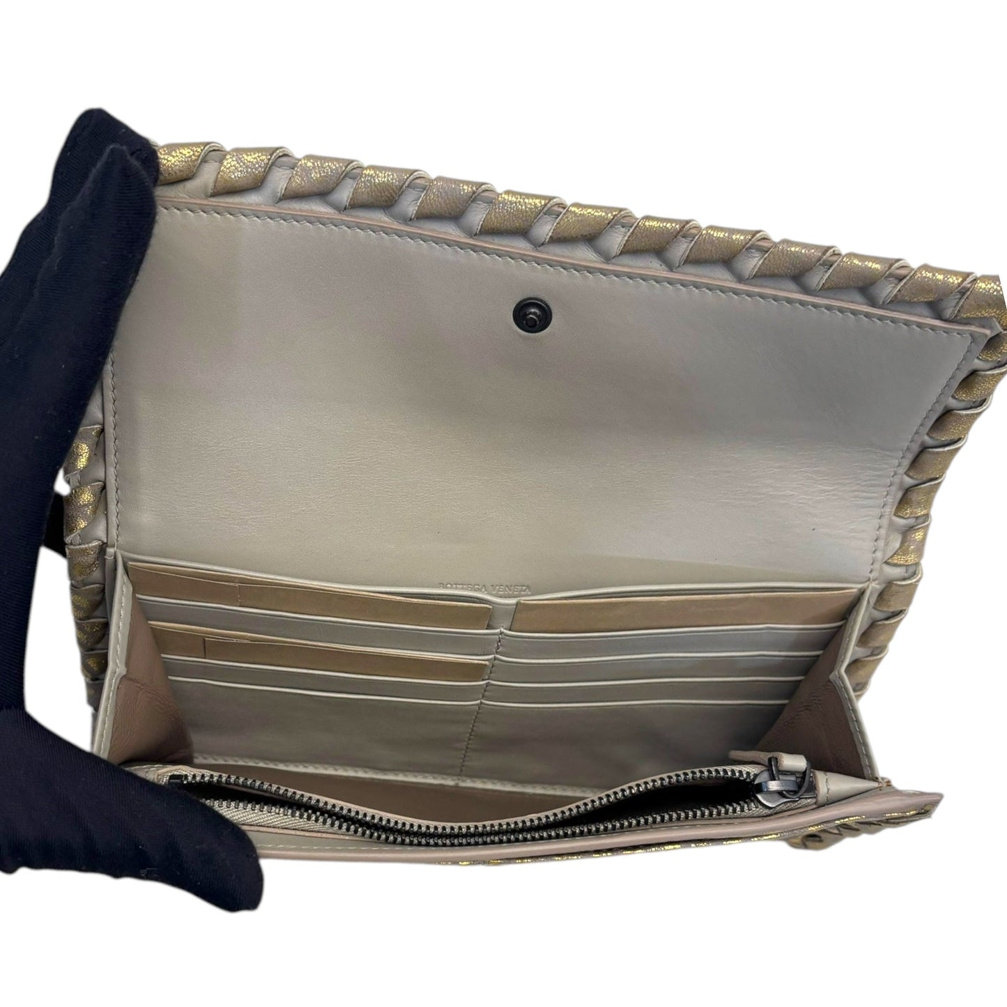 Bottega Veneta Leather Gold Wallet