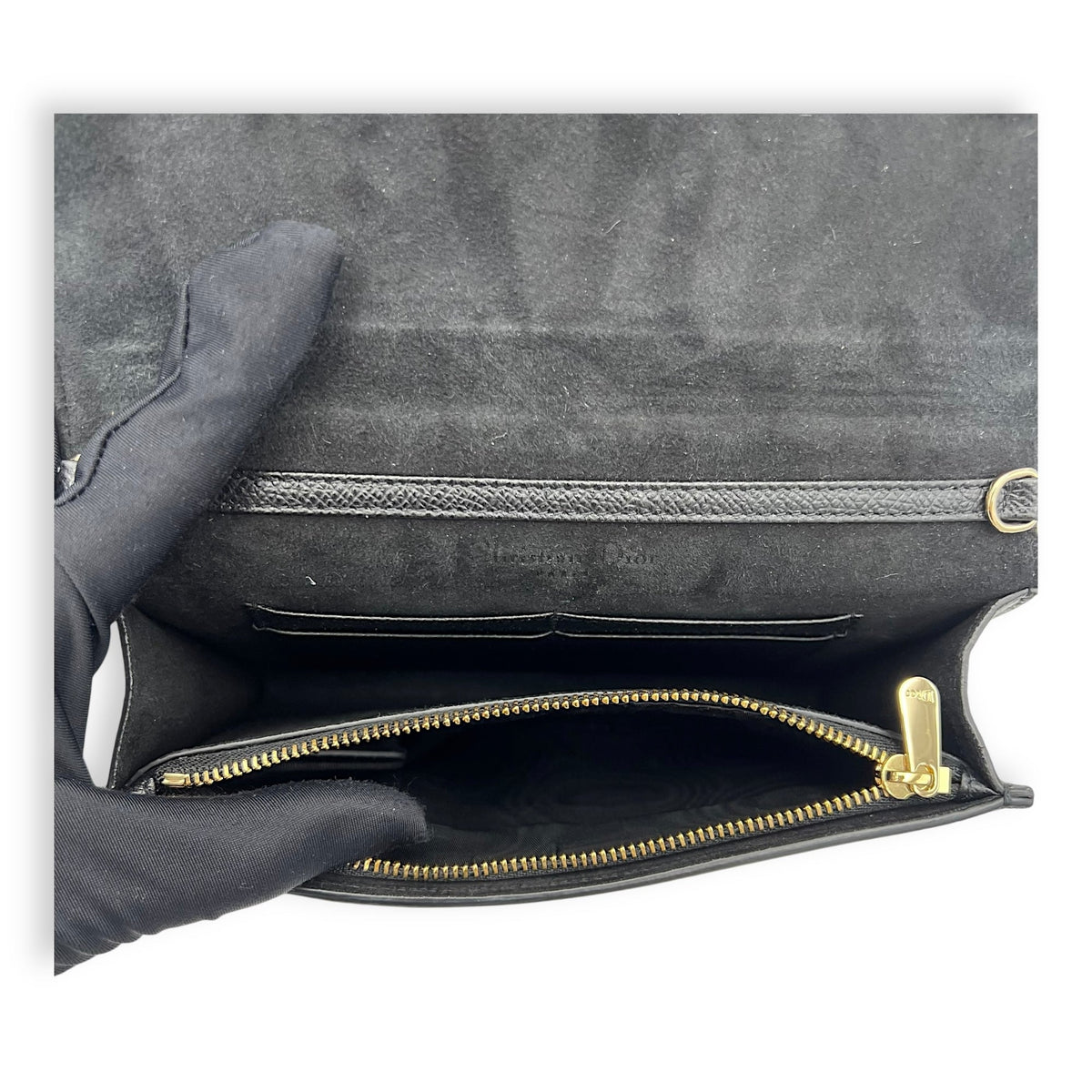 30 Montaigne Belt Bag Black in Calfskin, Silver hardware