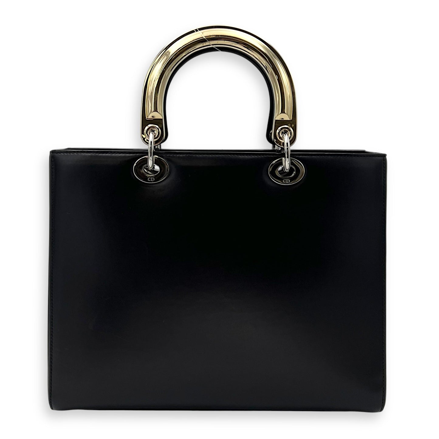 Lady Dior Large Lucky Badges Top Handle Bag in Calfskin, Silver hardware