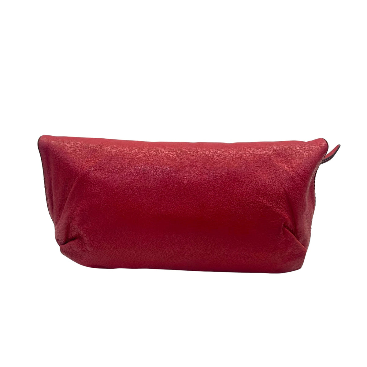 Lanvin Red Leather Turnlock Fold Over Clutch