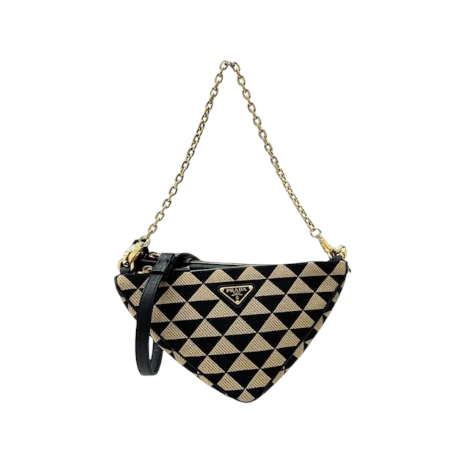 Prada Triangle Mini Jacquard Bag