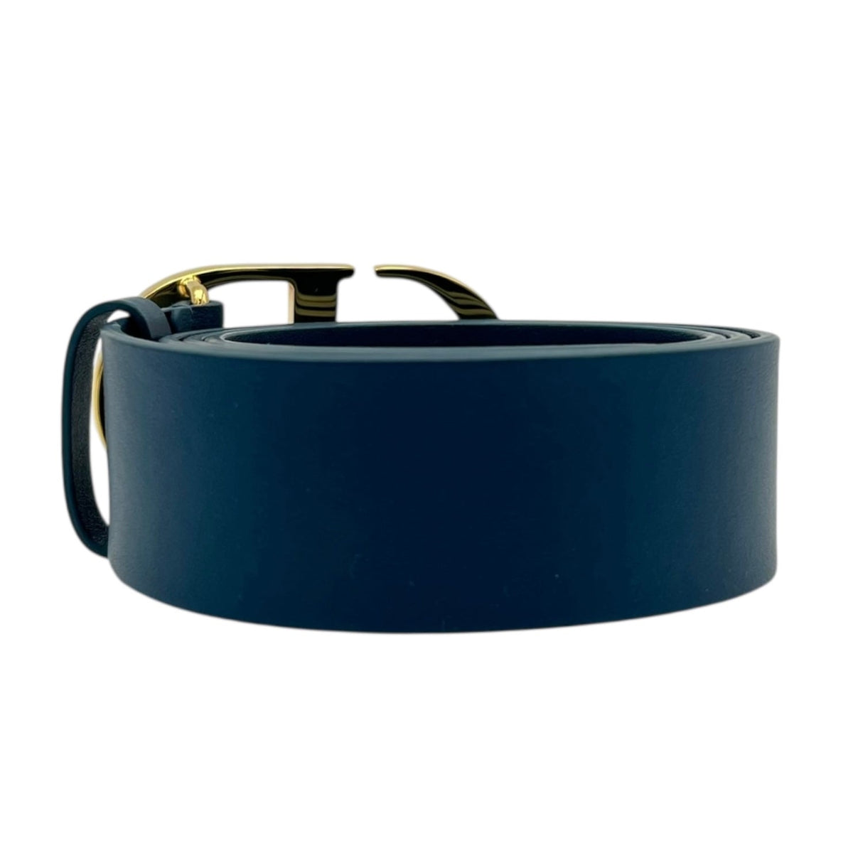 CD Belt 80 Blue in Calfskin, Gold hardware