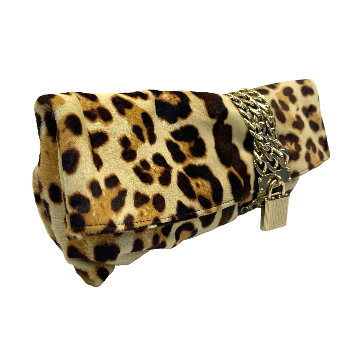 Jimmy Choo Leopard Print Calf Hair Sandra Clutch