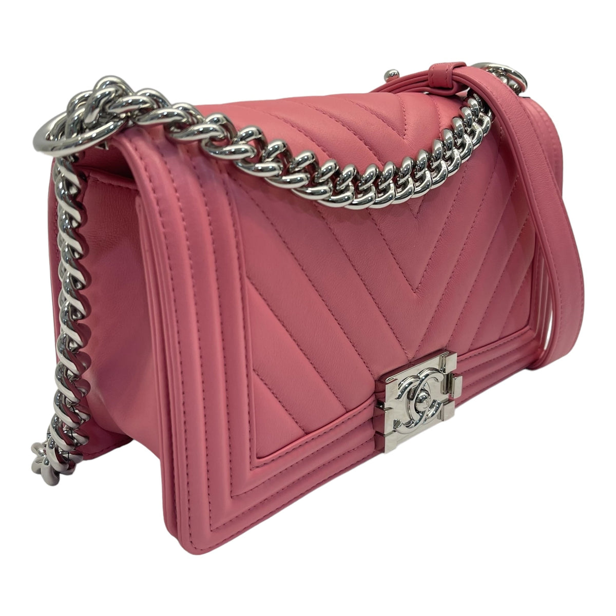 Chanel Pink Medium Boy Bag in Lambskin