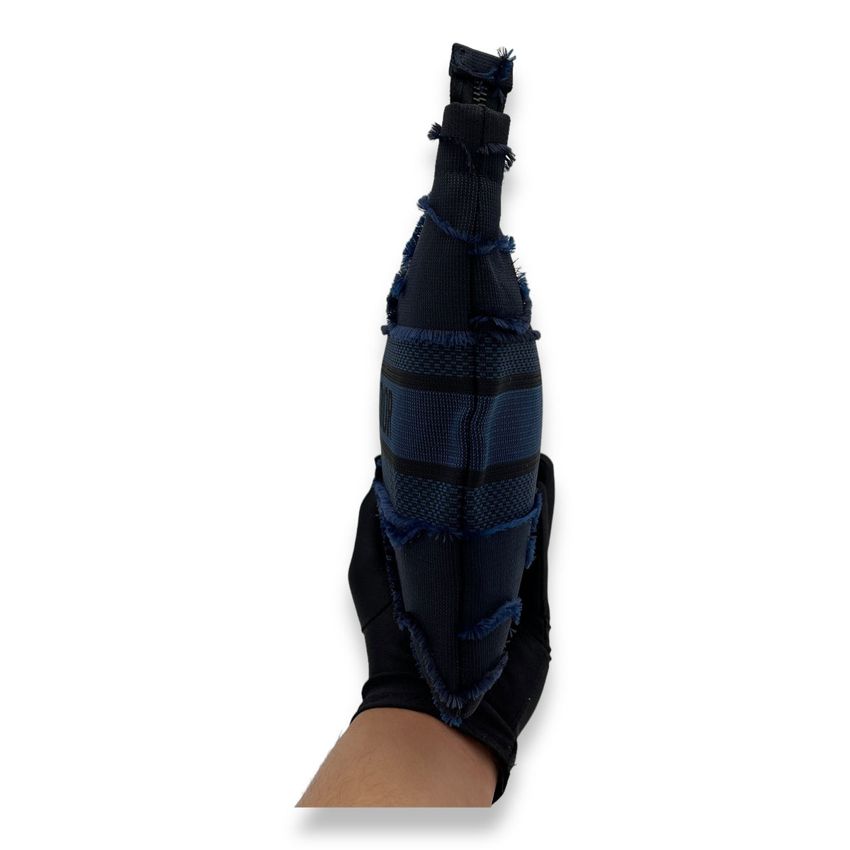 Embroidered Camouflage Medium Blue Clutch in Canvas