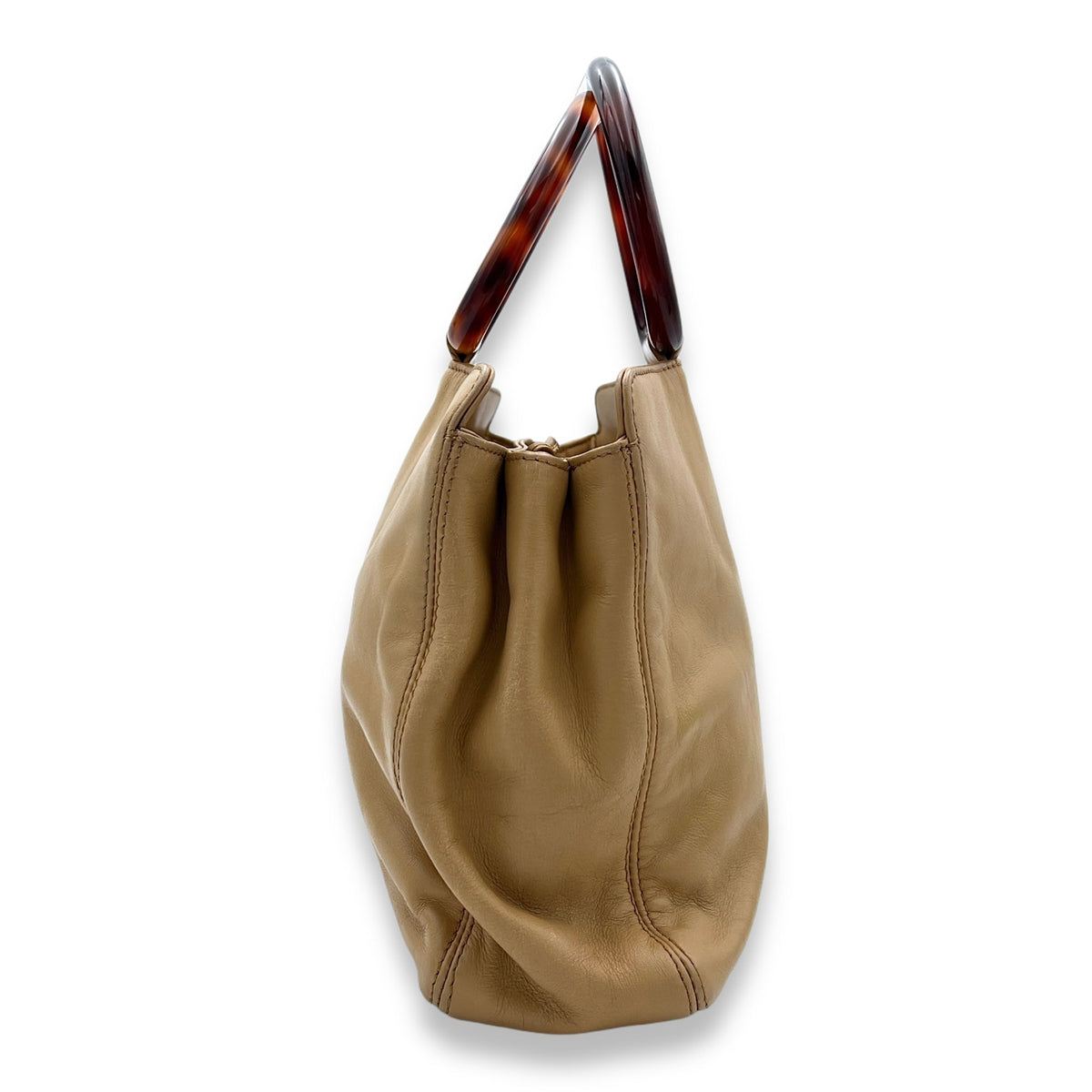 Vintage CC Beige Top Handle Bag in Calfskin, Gold hardware