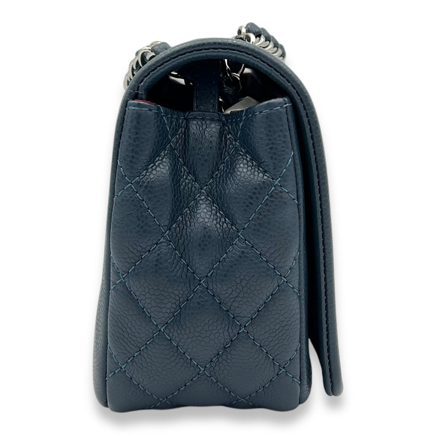 Timeless CC Blue Crossbody Bag in Calfskin, Silver hardware