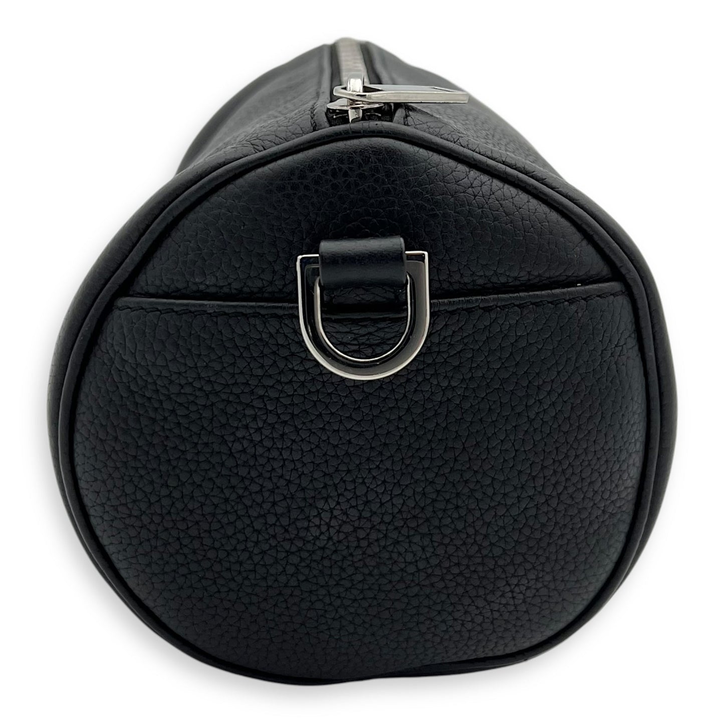 Roller Crossbody Bag Black in Calfskin, Silver hardware