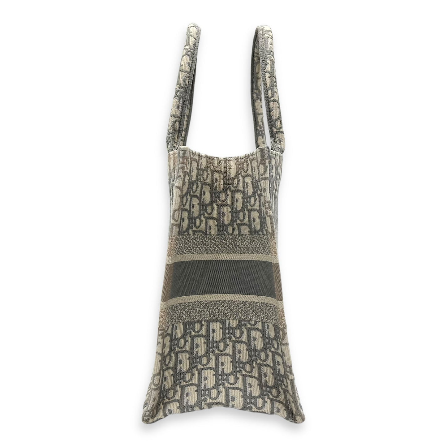 Book Tote Medium Grey Top Handle Bag in Jacquard