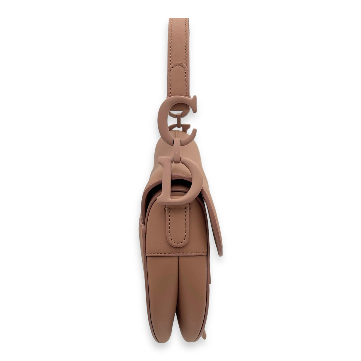 Saddle Mini Beige Top Handle Bag in Ultra Matte, Matte hardware
