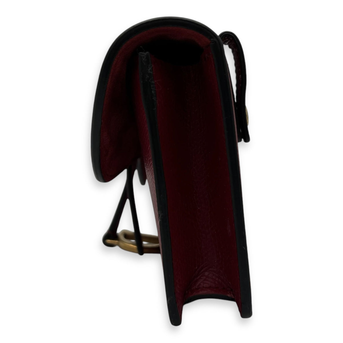 Saddle Belt Bag Red in Calfskin, Gold hardware