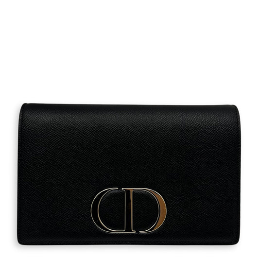 30 Montaigne Belt Bag Black in Calfskin, Silver hardware