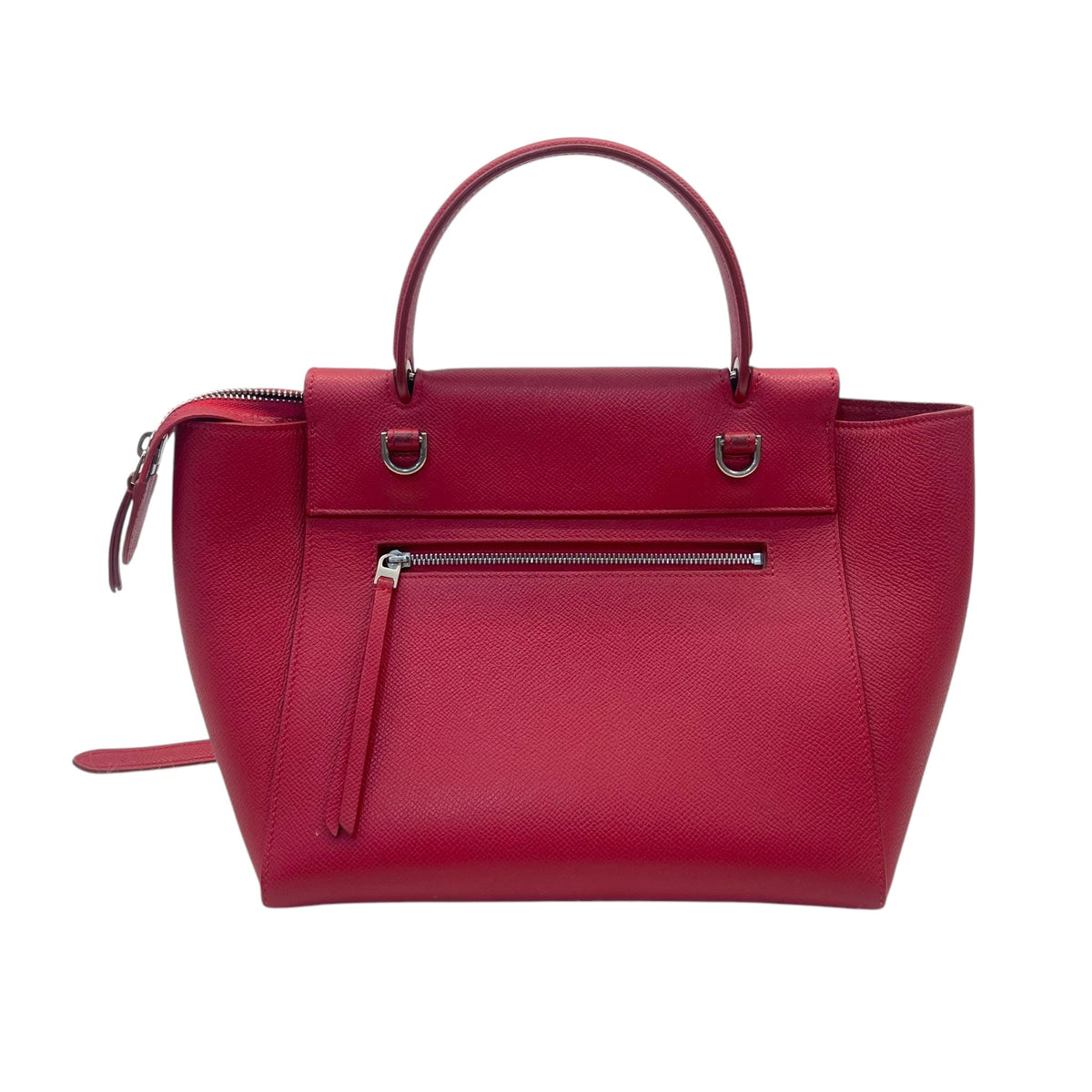 Celine Red Micro Leather Belt Top Handle Bag