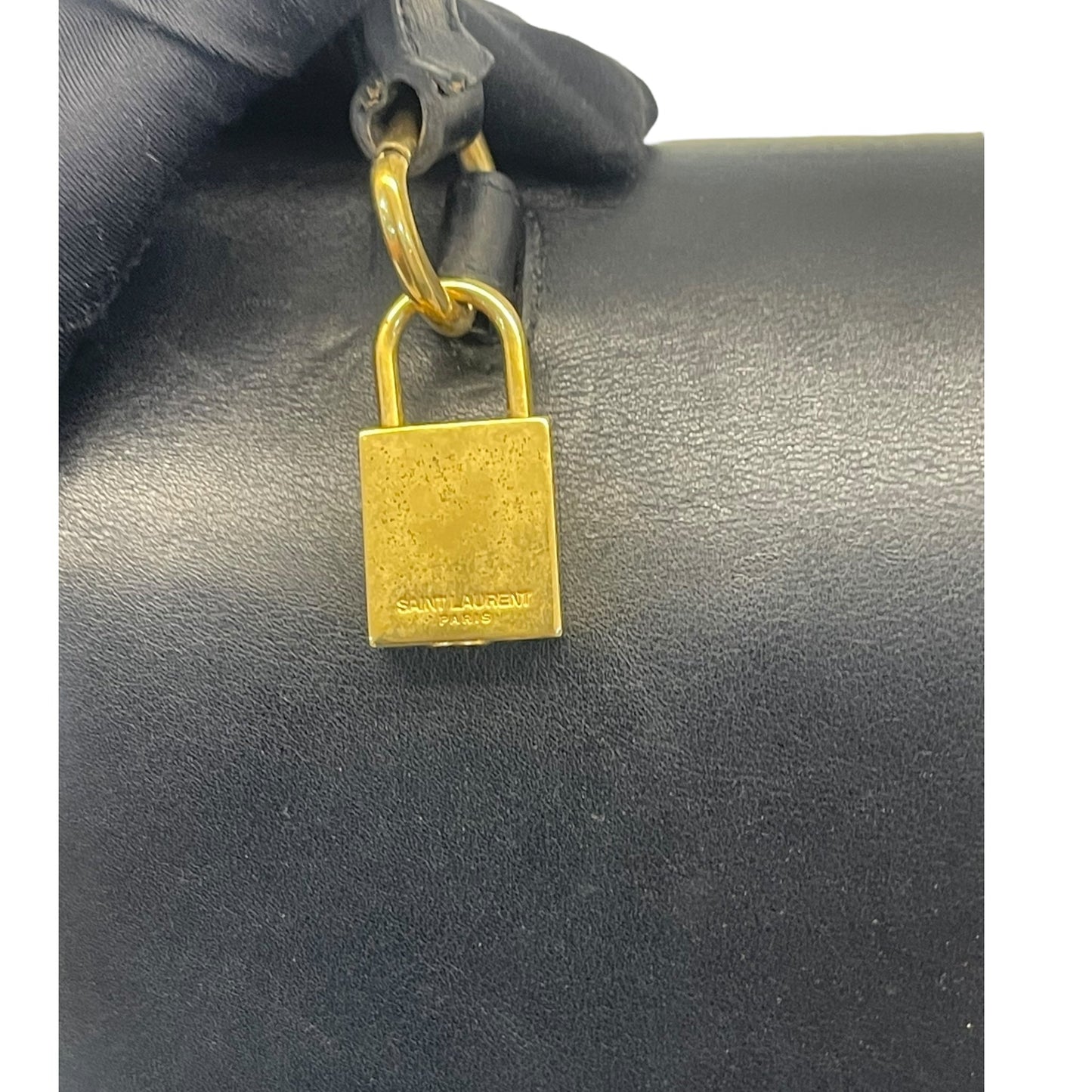 Yves Saint Laurent Burgundy/Black Suede and Leather Medium Moujik Tote Bag