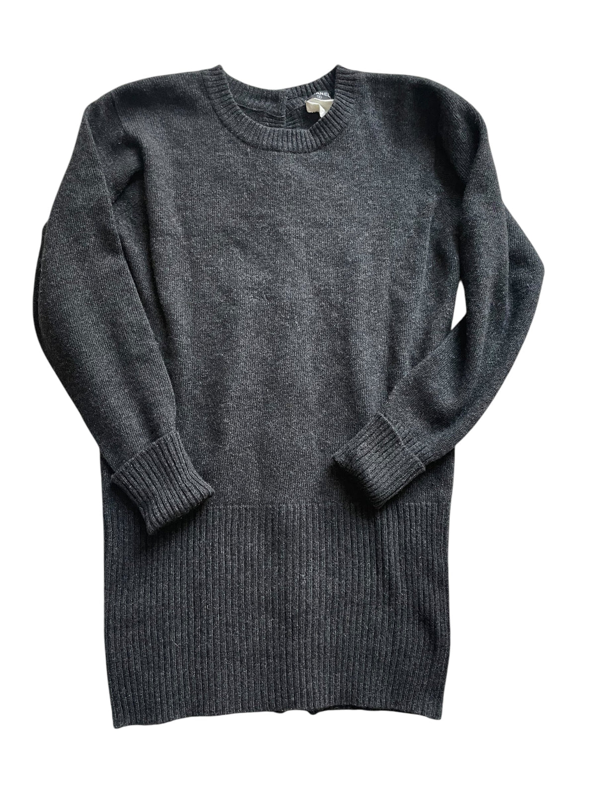 Chanel Logo Button Cardigan Grey DXBK0381
