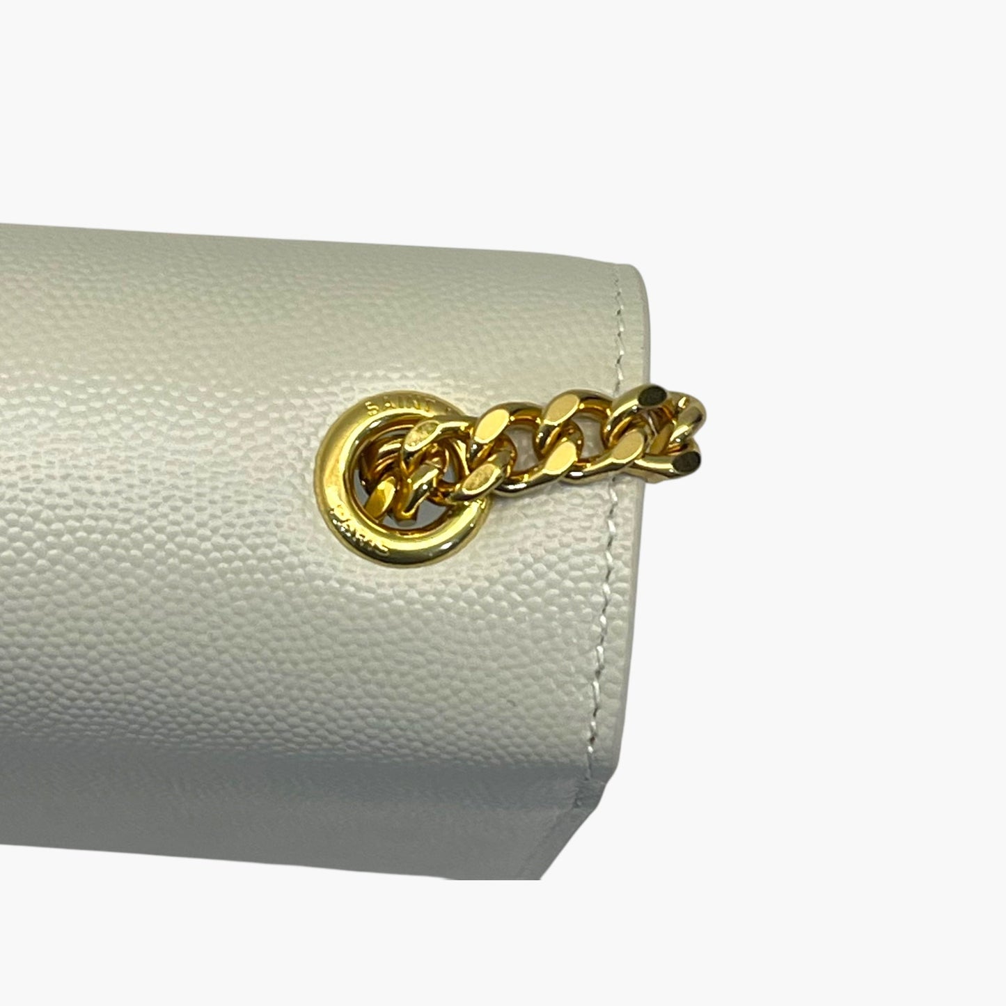 Saint Laurent White Leather Kate Tassel Shoulder Bag