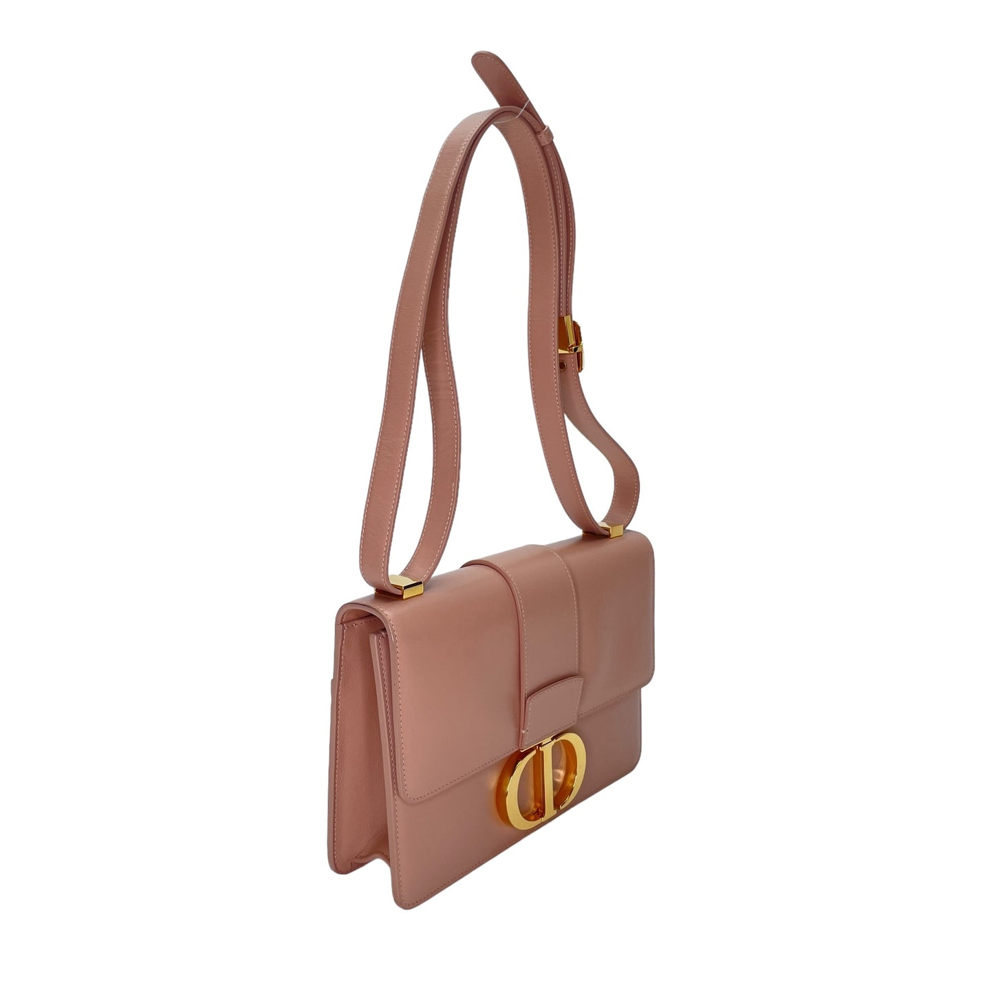 30 Montaigne Pink Shoulder Bag in Calfskin, Gold hardware