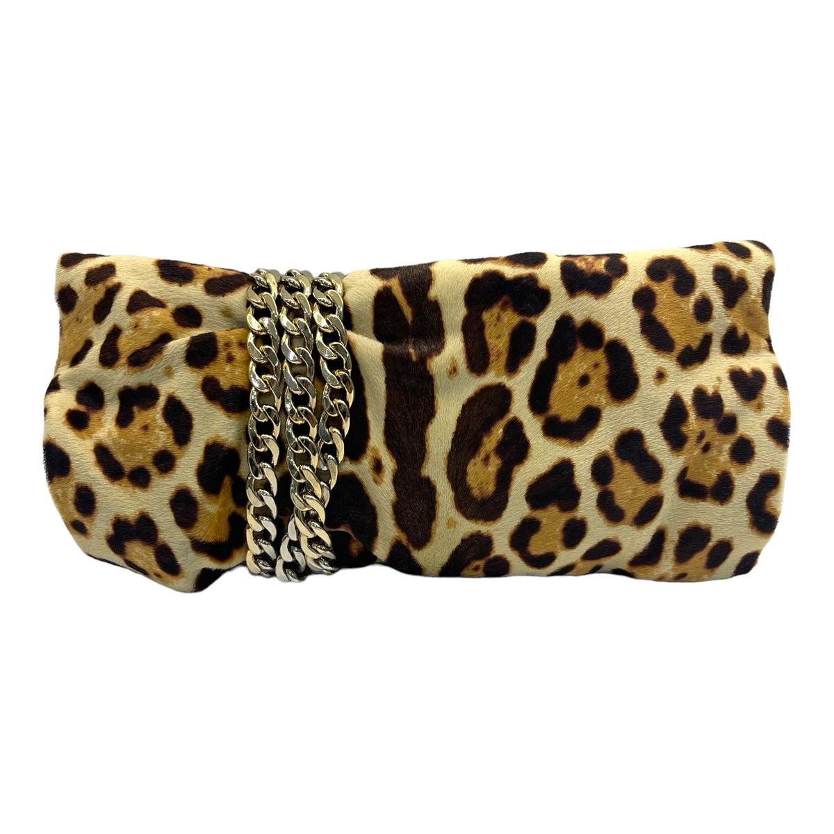 Jimmy Choo Leopard Print Calf Hair Sandra Clutch