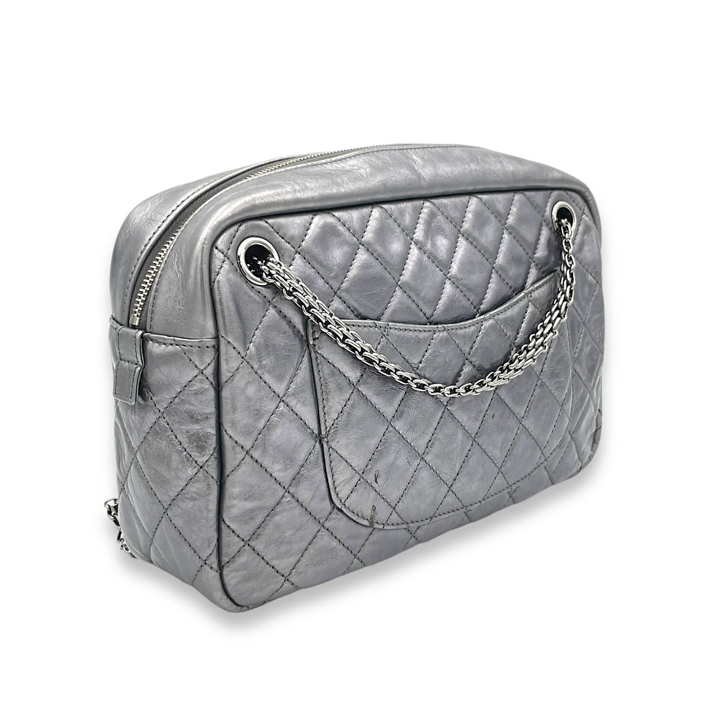 2.55 Crossbody Bag Silver in Calfskin, Silver hardware