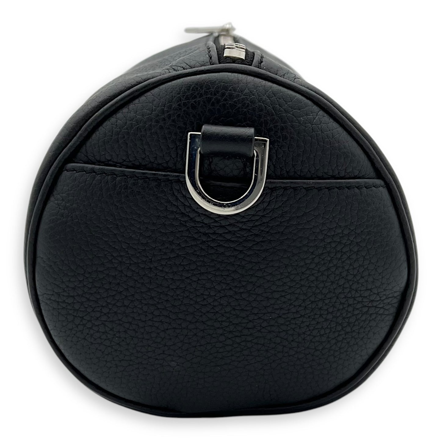 Roller Crossbody Bag Black in Calfskin, Silver hardware