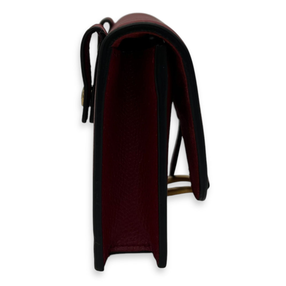 Saddle Belt Bag Red in Calfskin, Gold hardware