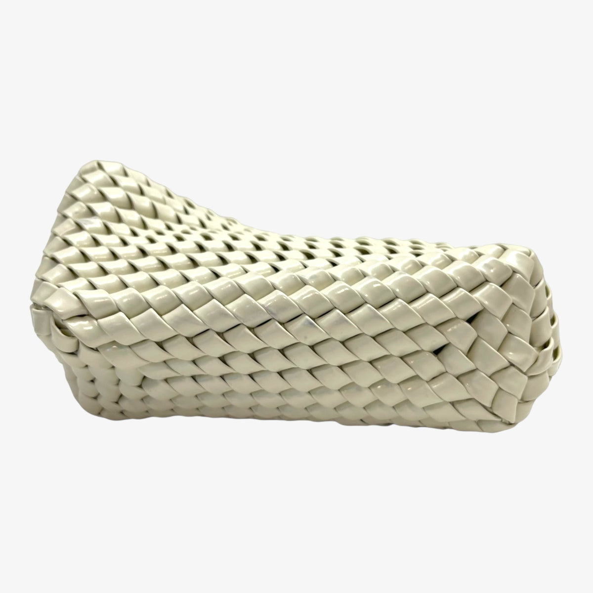 Bottega Veneta White Intrecciato Leather Structure Clutch