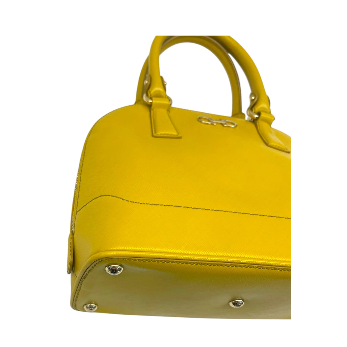 Salvatore Ferragamo Yellow Saffiano Leather Darina