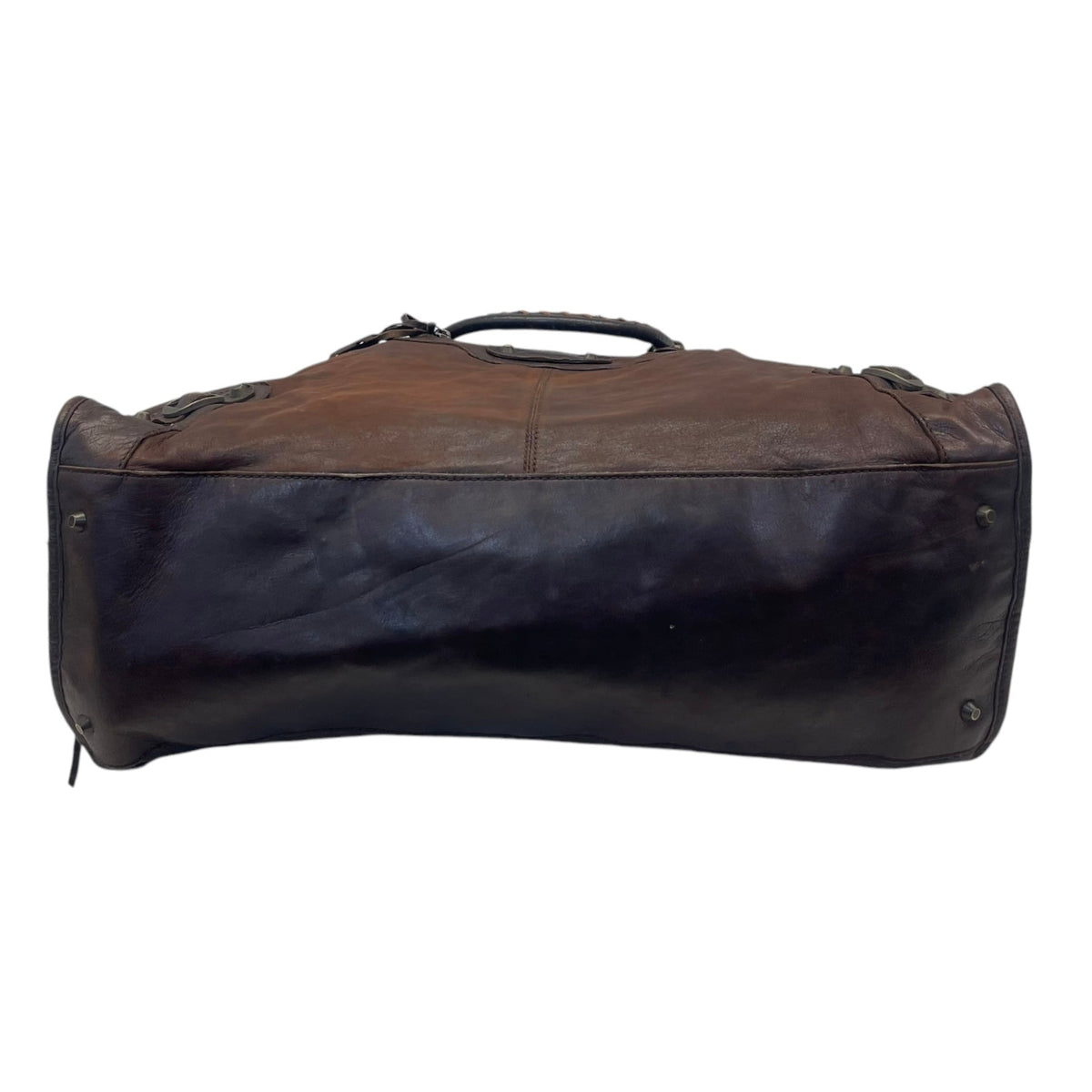 Balenciaga Brown Leather Brogues Voyage Weekender Bag