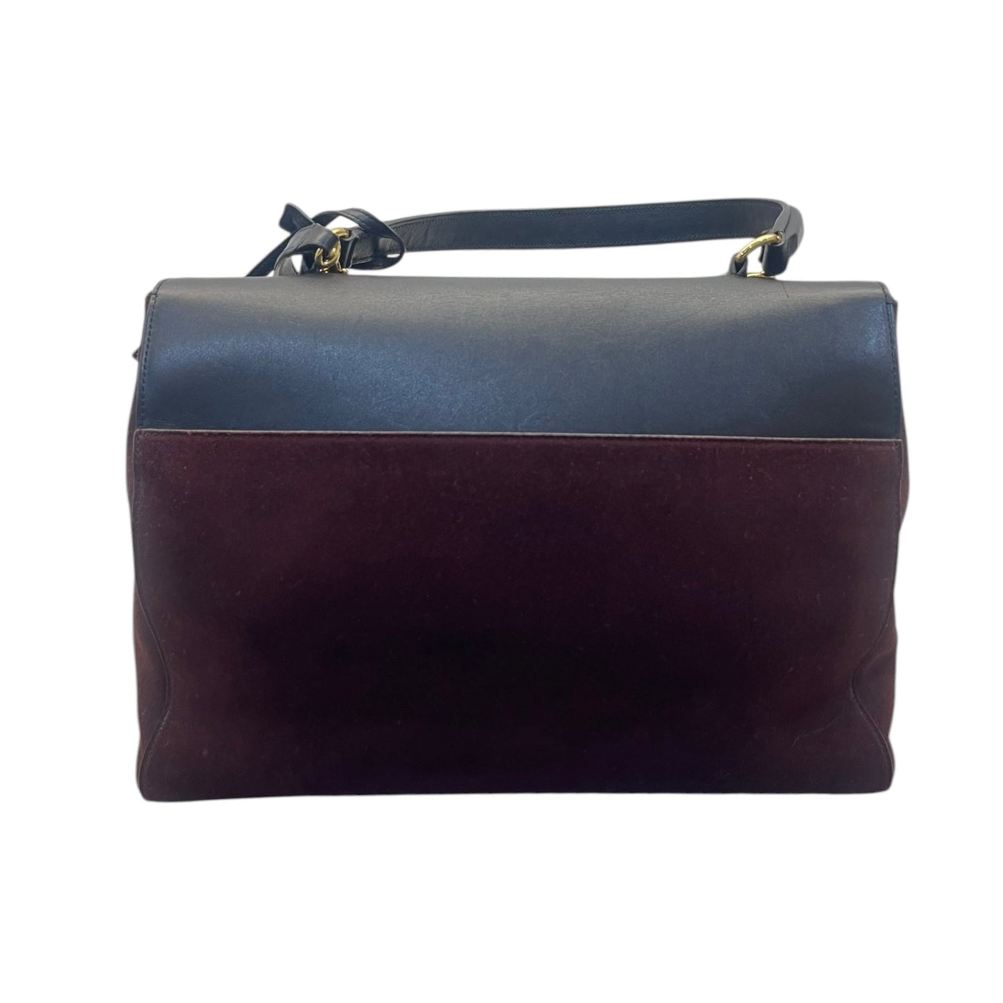 Yves Saint Laurent Burgundy/Black Suede and Leather Medium Moujik Tote Bag